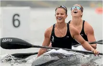  ?? PHOTOSPORT ?? Lisa Carrington and Caitlin Ryan won gold in the women’s K2 500m event at the Canoe Sprint World Championsh­ips in Racice, Czech Republic.