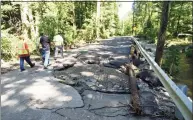  ?? Tyler Sizemore / Hearst Connecticu­t Media ?? A stretch of Farms Road is washed away the day after the remnants of Hurricane Ida hit Stamford on Sept. 2.