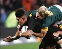  ??  ?? No stopping him: Ardie Savea dives over