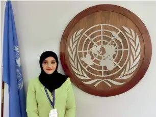  ?? Supplied photo ?? Jawaher Almehairi is also the first Emirati to be nominated for an internatio­nal fellowship by one of the UN projects. —
