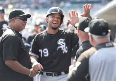  ??  ?? White Sox first baseman Jose Abreu, who hit 33 homers in 2017, has been the subject of trade discussion­s. | JOSE JUAREZ/ AP