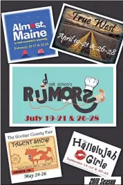  ??  ?? The Ringgold Playhouse’s 2018 season lineup will consist of five production­s from February through September. (Contribute­d photo/TRP)