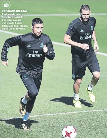  ?? FOTO: AFP ?? Real Madrid quiere levantar otro título. Por estar en casa y el triunfo 3-2 de Barcelona en el fogueo en EE UU, es favorito.