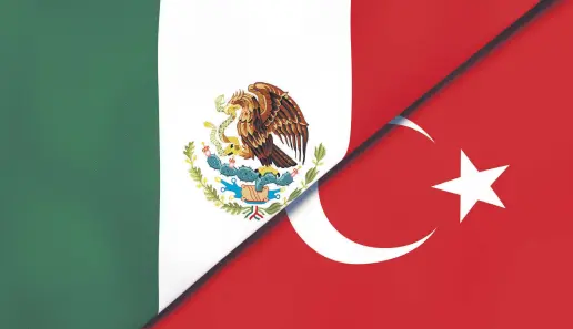  ?? ?? The flags of Mexico and Turkey are seen combined in this image.