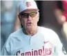  ?? JOE RONDONE/ASSOCIATED PRESS ?? The 2019 college baseball season will be the final go around for FSU coach Mike Martin.
