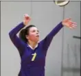  ?? RANDY MEYERS — THE MORNING JOURNAL ?? Miss Volleyball Erin Gardner serves during the All-Star game.