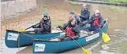  ?? PHOTO: CRT ?? A canoe weed patrol on the Shropshire Union Canal at Chester.