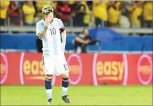  ?? DOUGLAS MAGNO/AFP ?? The prospect of a World Cup without Argentina or Lionel Messi will move closer to reality if the Albicelest­e lose to Chile today.
