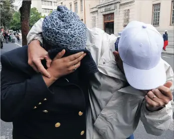  ?? PICTURE: LEON LESTRADE ?? The woman accused of abducting Zephany Nurse 19 years ago hides her face after appearing in the Cape Town Magistrate’s Court in July last year.