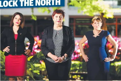  ?? Picture: ALIX SWEENEY ?? CALL: Townsville Enterprise’s Patricia O'callaghan, Burdekin Mayor Lyn Mclaughlin and Townsville Mayor Jenny Hill.