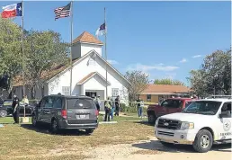  ?? Picture: Getty. ?? The scene outside the church after the shootings.