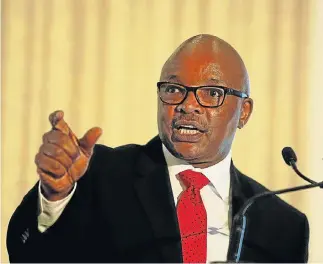  ?? Picture: FREDLIN ADRIAAN ?? STRONG LEADER: Sipho Pityana makes a point at a recent summit