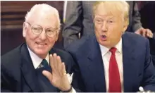  ?? AP FILE PHOTO ?? Ald. Edward Burke (left) with then-presidenti­al candidate Donald Trump at the City Club of Chicago in 2015.