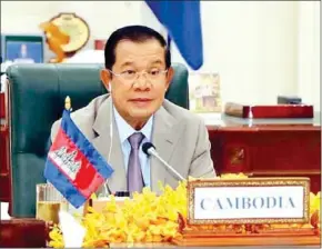  ??  ?? Prime Minister Hun Sen says the government has proactivel­y taken measures to keep business activities afloat in the Kingdom.