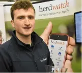  ??  ?? Gearoid Kenny receives the Technology Award trophy at the National Dairy Show.