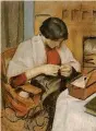  ??  ?? Cucire a mano August Macke, «Elisabeth Gerhardt Sewing», 1909