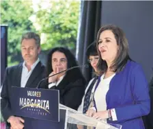  ??  ?? Durante la presentaci­ón de su Consejo Político, Margarita Zavala señaló que el país necesita institucio­nes fuertes para que haya un verdadero Estado de derecho.