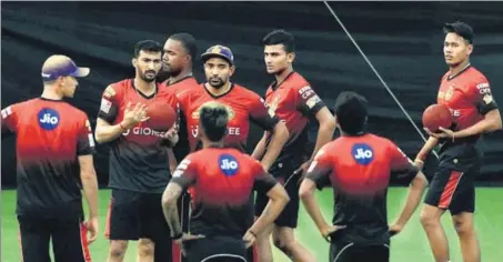  ?? PTI ?? Kolkata Knight Riders players during a training session at Eden Gardens in Kolkata. KKR play their first match against Gujarat Lions in Rajkot on Friday.