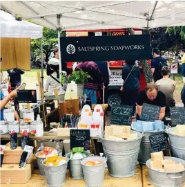  ??  ?? 1 Captivatin­g views at the Lost Lake in Whistler
2 Artisan Finds in Salt Spring Island Farmers Market
3 Tasting gourmet Goat Cheese from salt spring island cheese company
2