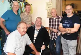  ??  ?? Members of Charlevill­e Men’s Shed pictured at the re-launch of Vincent’s Shop. Included are Eamon Holly and Mort Stack in front with Denis O’Mahony, Pat O’Keeffe, John O’Leary and Eamon Rea.