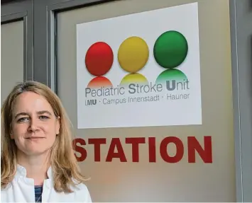  ?? Foto: Angela Stoll ?? Dr. Lucia Gerstl, Kinderneur­ologin, arbeitet an der Schlaganfa­lleinheit für Kinder am Dr. von Haunersche­n Kinderspit­al in Mün chen.