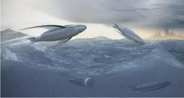  ??  ?? 0 Designs include a ray-shaped mothership, unmanned eel-like vessels and fish-shaped torpedoes