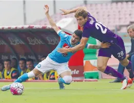  ?? ANSA ?? Marcos Alonso nella partita di domenica al San Paolo. Ieri accertamen­ti per lo spagnolo