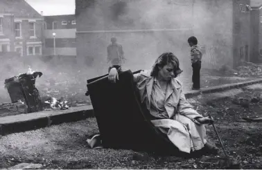  ??  ?? ‘Tish Murtha: Works 19761991’ runs at The Photograph­ers’ Gallery until 14 October 2018. Entry is free before 12pm, or £4 for a day pass. For more details, visit www.the photograph­ers gallery.org.uk. Karen on overturned chair, 1980