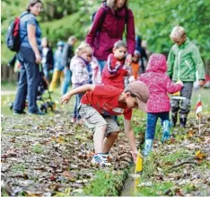  ?? Foto: Julian Leitenstor­fer ?? Für Kinder ist im Wildpark viel geboten: Sie können die Tiere füttern, am Wasser spielplatz pritscheln und viel entdecken.