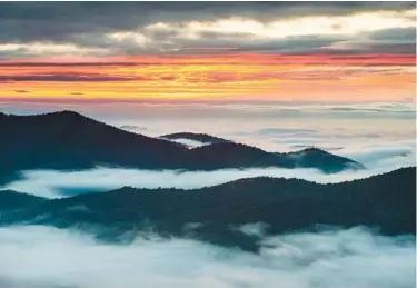  ?? DREAMSTIME ?? Brevard, North Carolina, near the Blue Ridge Mountains, above, is the perfect place for outdoor adventure.