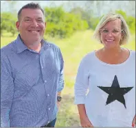  ?? PHOTO: CONTRIBUTE­D ?? Member for Dubbo Dugald Saunders with Leaderlife founder and CEO Joh Leader at the Soil2soul lime farm social enterprise.