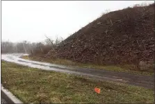  ?? EVAN BRANDT — MEDIANEWS GROUP ?? The large dirt and rock mound at the corner of Evergreen Road and Lightcap Road in Limerick has sat untouched for years.