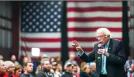  ?? Chang W. Lee/The New York Times ?? Sen. Bernie Sanders, I-Vt., a candidate for the Democratic nomination for president, speaks Feb. 10 at a campaign rally in Manchester, N.H.