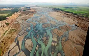  ??  ?? The Waimakarir­i River is heavily braided.