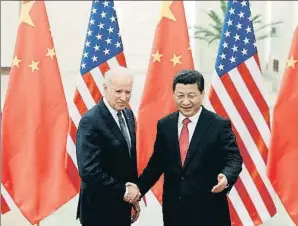  ?? LINTAO ZHANG / AP ?? Joe Biden en un encuentro con Xi Jinping en el 2013