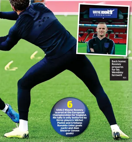  ?? REX ?? Back home: Rooney prepares for his Wembley farewell