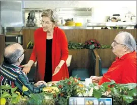  ?? Matt Rourke Associated Press ?? ONE ANGELENO proposed candidates stage restaurant town halls to address locals instead of news cameras. Above, Sen. Elizabeth Warren in New Hampshire.