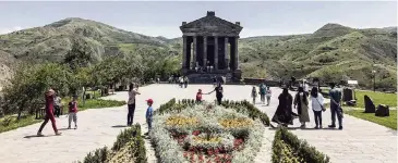  ?? RALPH VARTABEDIA­N Los Angeles Times ?? The Garni Temple was built in about 100 AD, before Armenia became the world’s first country to adopt Christiani­ty. The temple is a short drive from Yerevan.