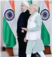  ?? PIC/NAVEEN SHARMA ?? PM Narendra Modi with Iranian President Hassan Rouhani