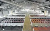  ?? ANI ?? ■
Beds at a temporary Covid-19 care centre at Bengaluru Internatio­nal Exhibition Centre on Monday.