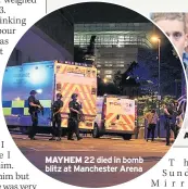  ??  ?? MAYHEM 22 died in bomb blitz at Manchester Arena