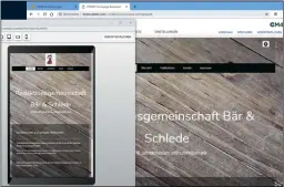  ??  ?? Wie sieht meine Webseite mit responsive Design dann auf dem Mobilphone aus? Mit dem Strato HomepageBa­ukasten kann sich der Nutzer das Aussehen auch auf einem Tablet direkt anschauen.