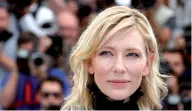  ??  ?? Cate Blanchett, la présidente du Jury du Festival de Cannes 2018