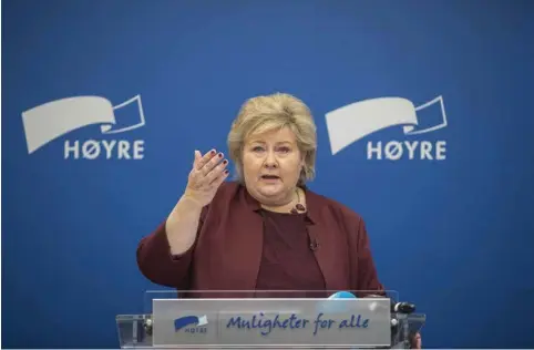  ?? NTB SCANPIX ?? – Erna Solberg, bildet, burde lede an i jobben med å ta valgene som gir Norge store muligheten til å bli en hydrogenna­sjon, skriver Kari Nessa Nordtun.