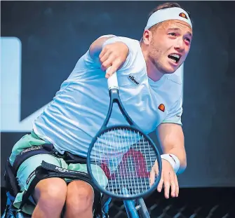  ??  ?? Wheelchair tennis star Alfie Hewett has reached four successive slam singles finals.