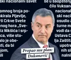  ??  ?? Propao mu plan:
Đukanović