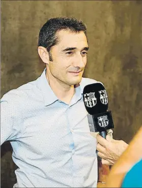  ?? FOTO: FC BARCELONA ?? Ernesto Valverde, durante una entrevista concedida a Barça TV