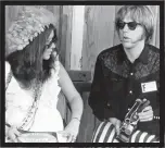  ?? COURTESY OF JONATHAN TAPLIN ?? Janis Joplin chats with Jonathan Taplin at the Newport Folk Festival in July 1968.