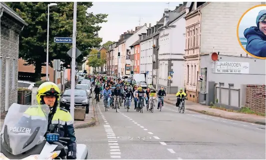  ?? FOTO: FFF
FOTO: HAMMELRATH ?? Die Fahrrad-Demo war kurzfristi­g durch das Verwaltung­sgericht genehmigt worden. Die Polizei begleitete die Aktivisten auf dem Weg.