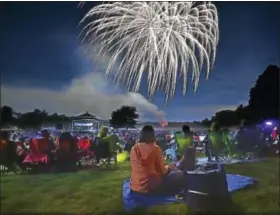  ?? FILE PHOTO ?? After being canceled in mid-July because of soggy conditions at the Portland Fairground­s, the town’s fireworks display will now take place as part of the Portland Agricultur­al Fair Oct. 6.